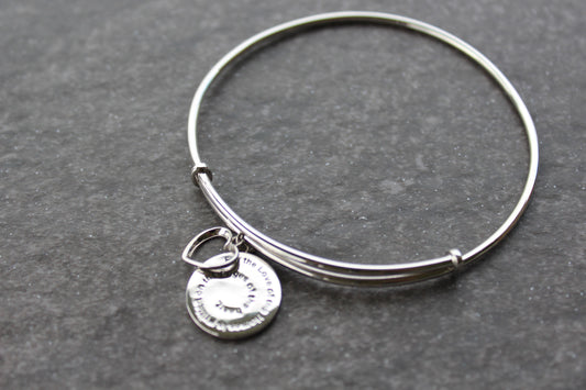 Sterling Silver Bangle Bracelet with 2 Sterling Charms - Perfect for Horse Lovers