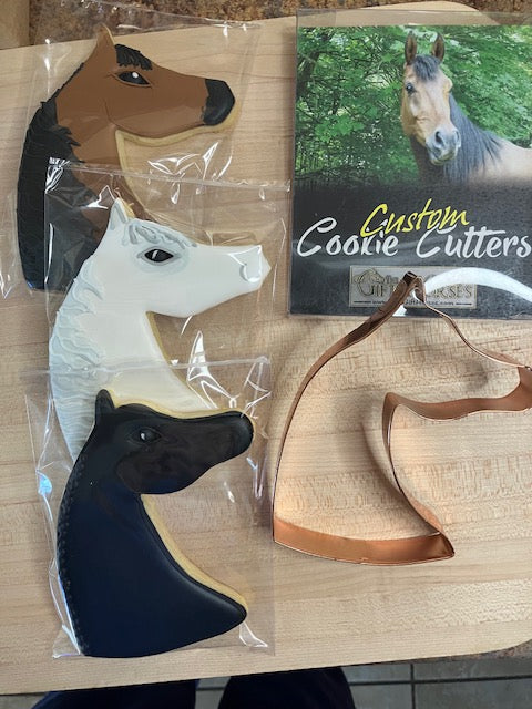 Set of 4 Copper Plated Horse Head Cookie Cutters - Individually Gift Boxed