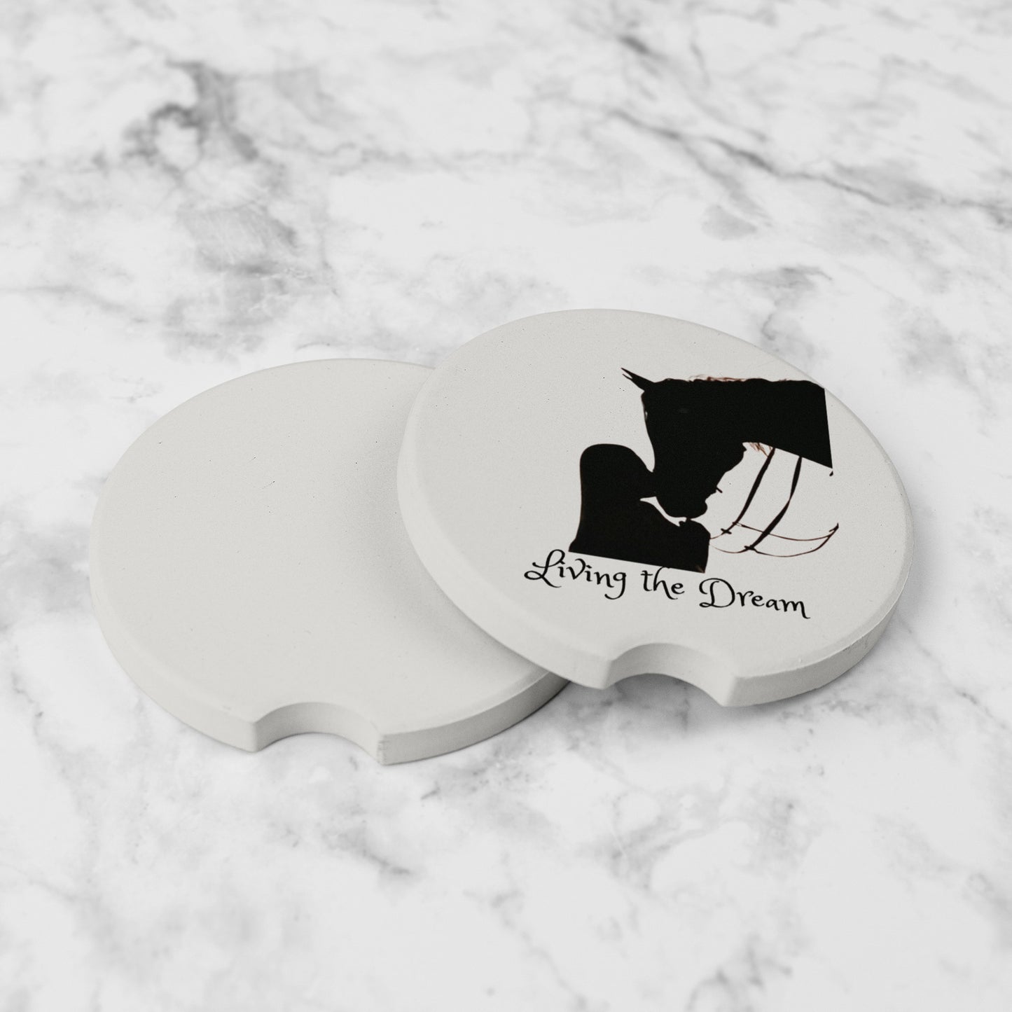Living the Dream - Girl and Horse Set of Car Coasters