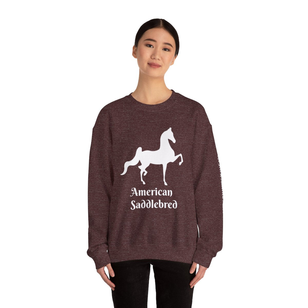 American Saddlebred Equestrian Spirit Crewneck Sweatshirt - Cozy Riding Gift, Horse Lover Apparel, Casual Layering, Perfect for Horse Shows, Gift for Horse Lover