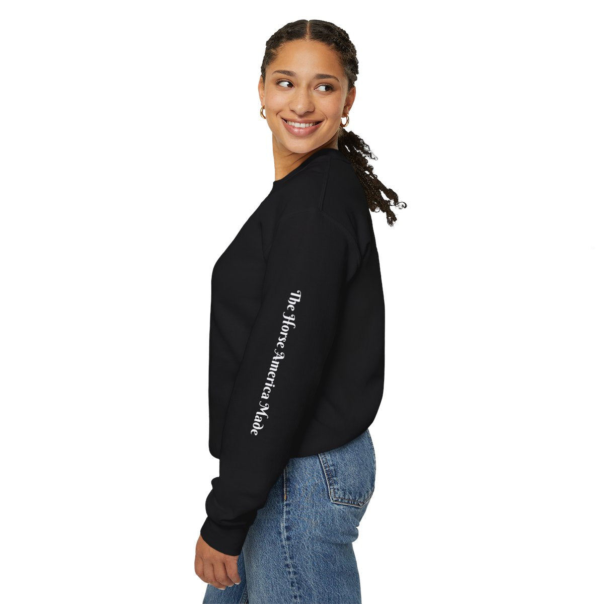 American Saddlebred Equestrian Spirit Crewneck Sweatshirt - Cozy Riding Gift, Horse Lover Apparel, Casual Layering, Perfect for Horse Shows, Gift for Horse Lover