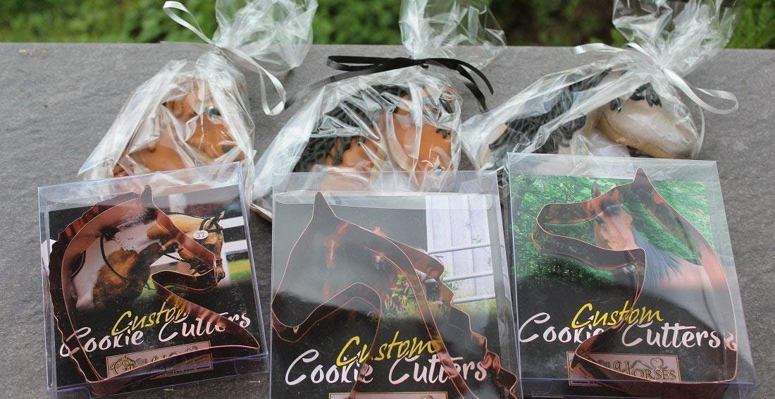 HORSEHEAD COOKIE CUTTERs" - Large w/Gift Box with Recipes (4 Breed Types) Mothers Day Gifts, Christmas Gifts