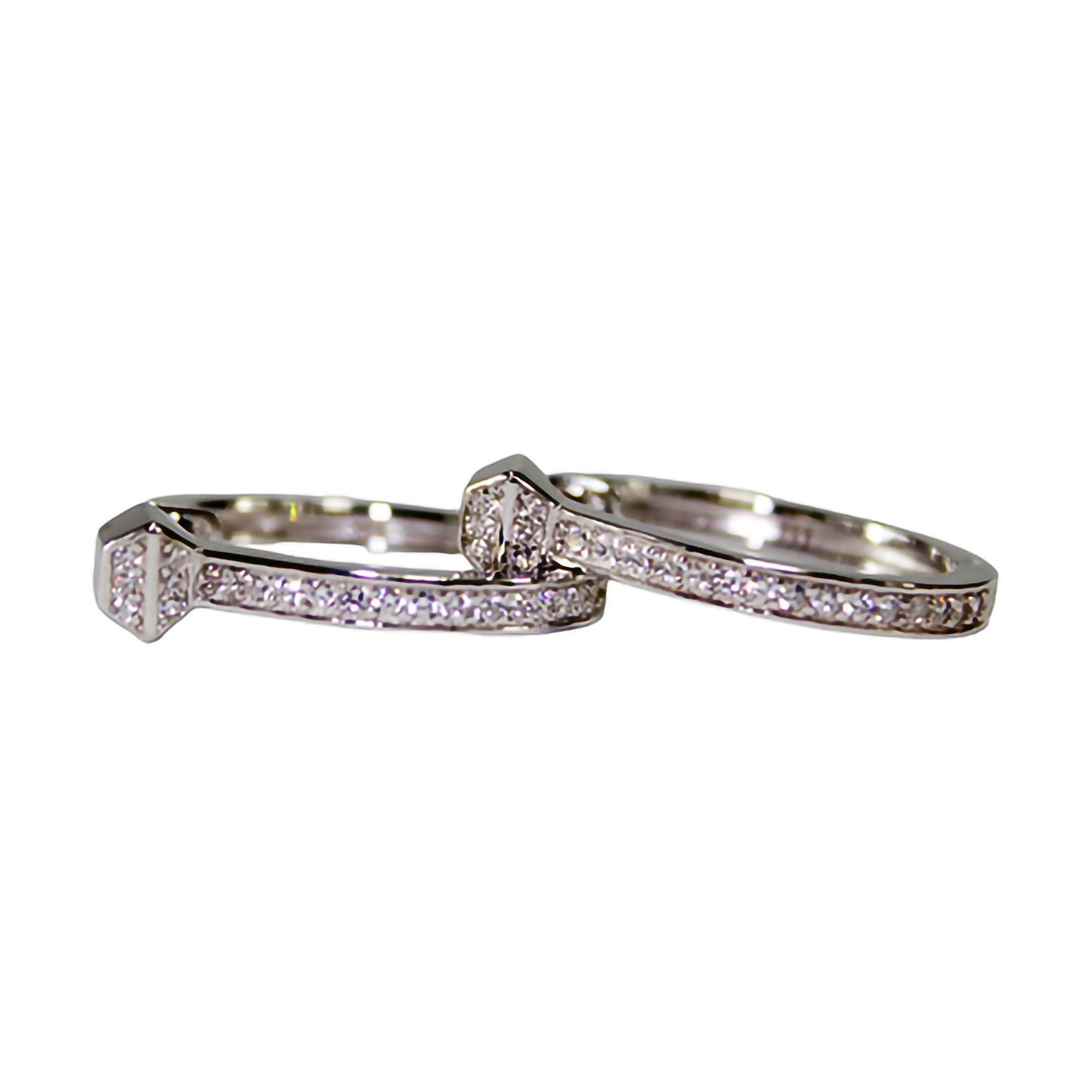 Sterling Silver Hinged Hoop Earrings with CZ's