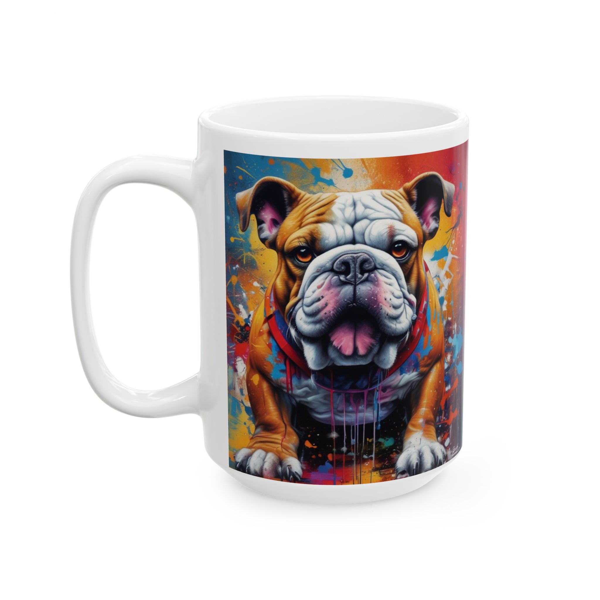 Graffiti Style Bulldog Mug  11 or 15 oz. Mugs Make Great Gifts for Dog Lovers