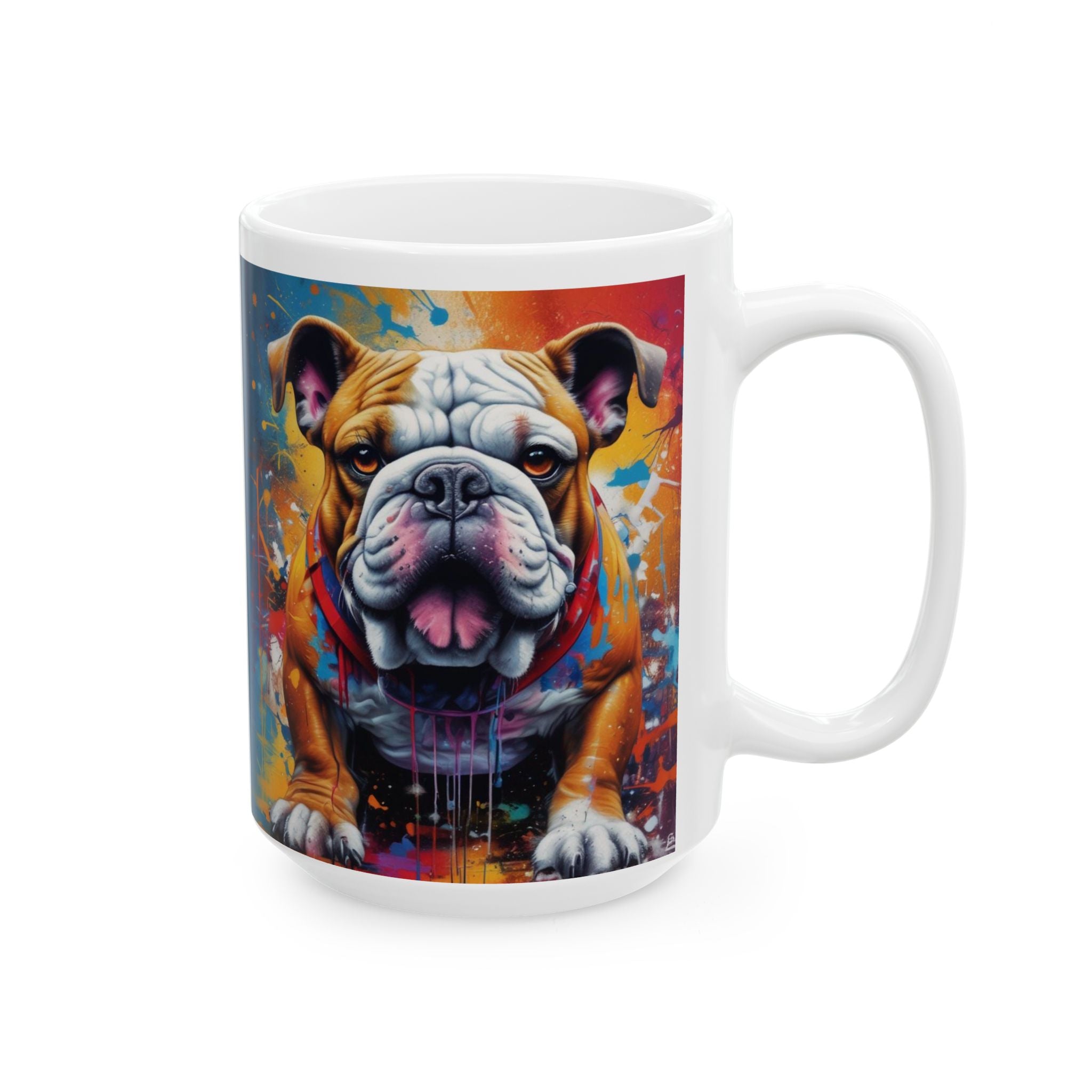 Graffiti Style Bulldog Mug  11 or 15 oz. Mugs Make Great Gifts for Dog Lovers