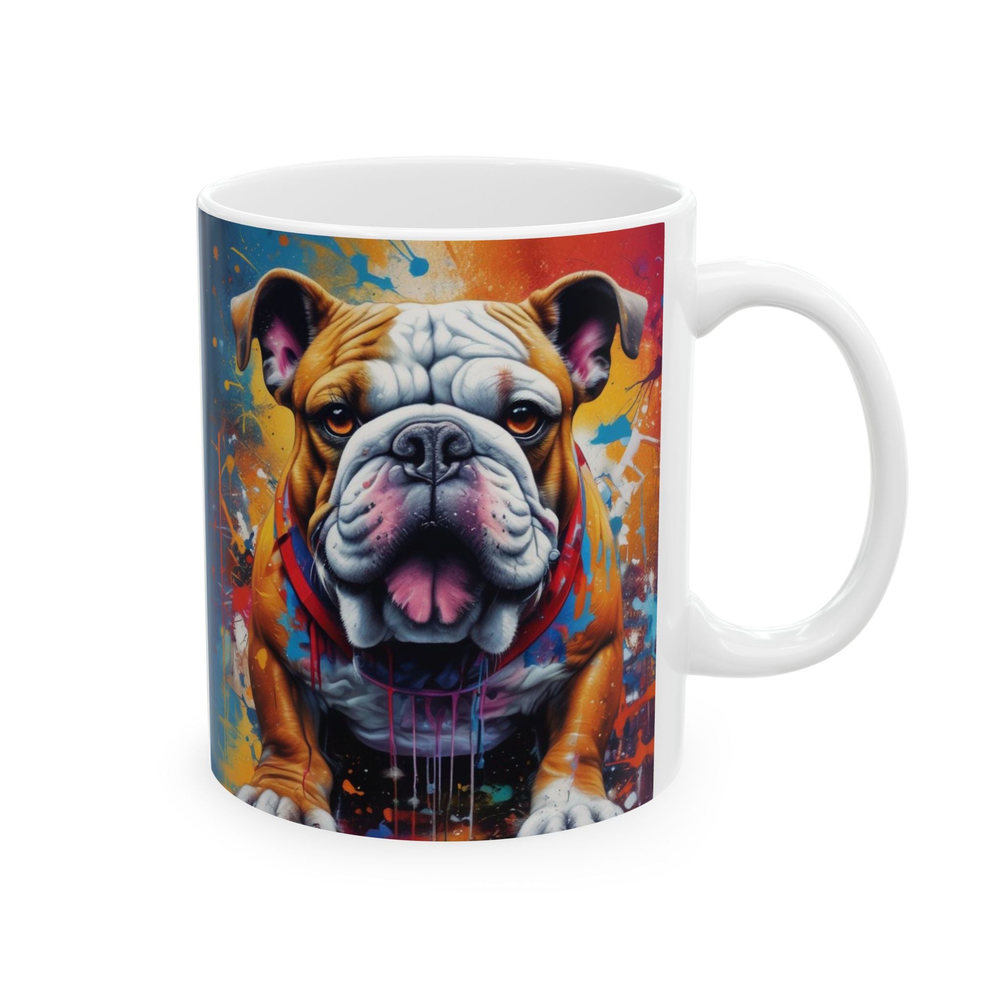 Graffiti Style Bulldog Mug  11 or 15 oz. Mugs Make Great Gifts for Dog Lovers