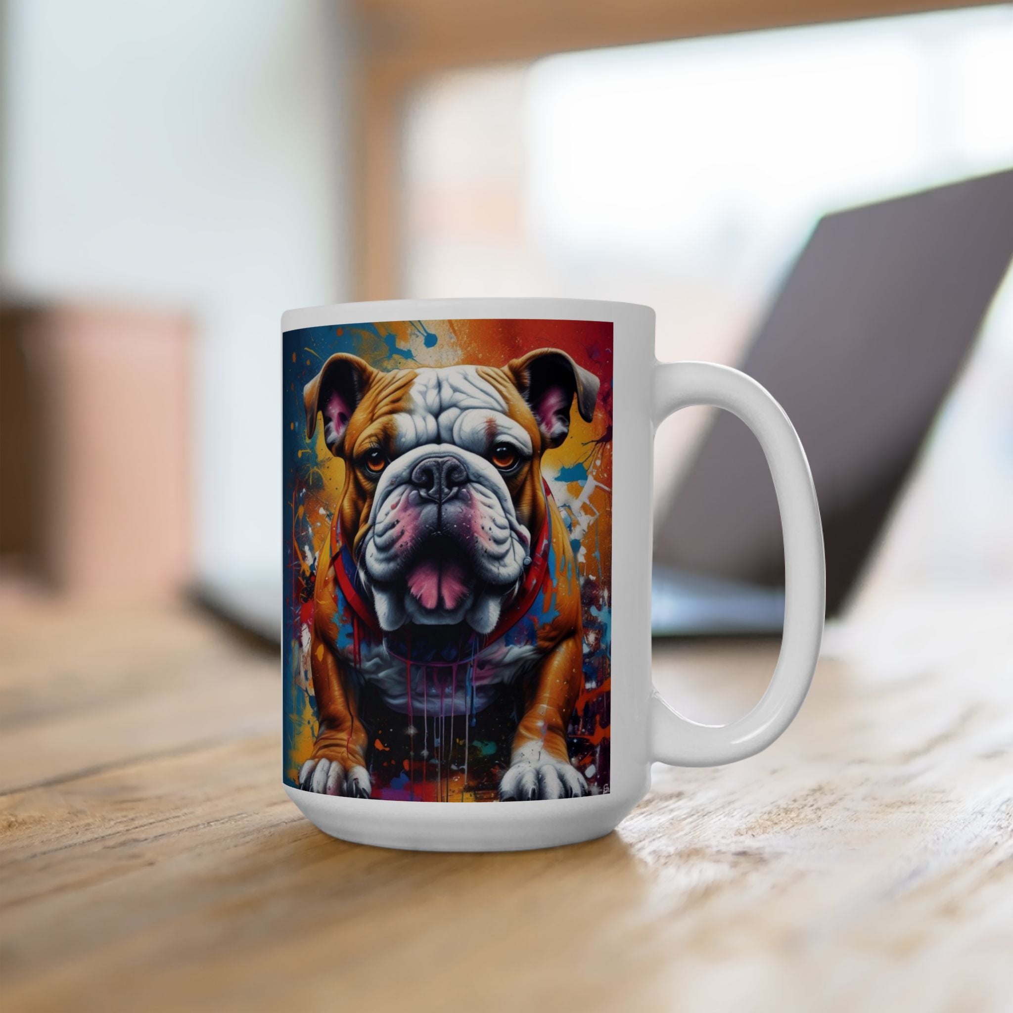 Graffiti Style Bulldog Mug  11 or 15 oz. Mugs Make Great Gifts for Dog Lovers