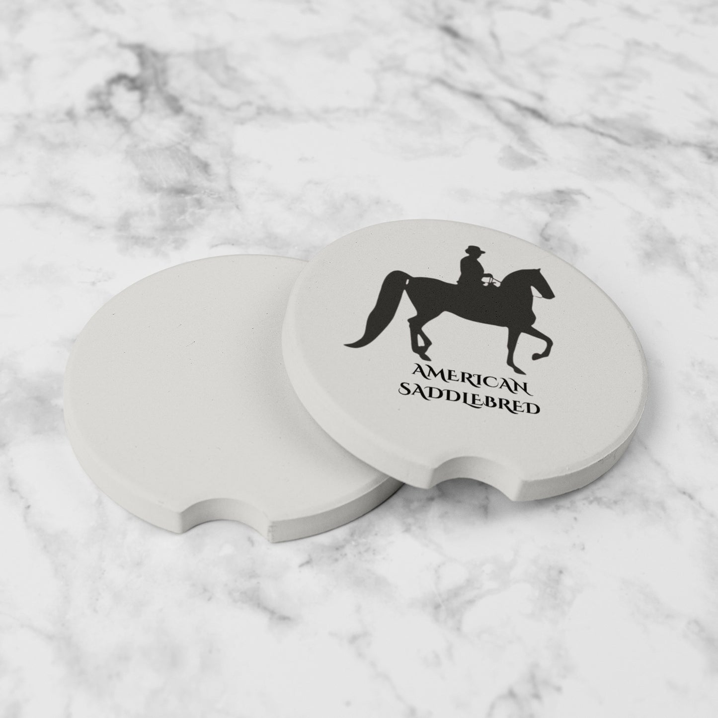 American Saddlebred Western Horse - Pair of Car Coasters