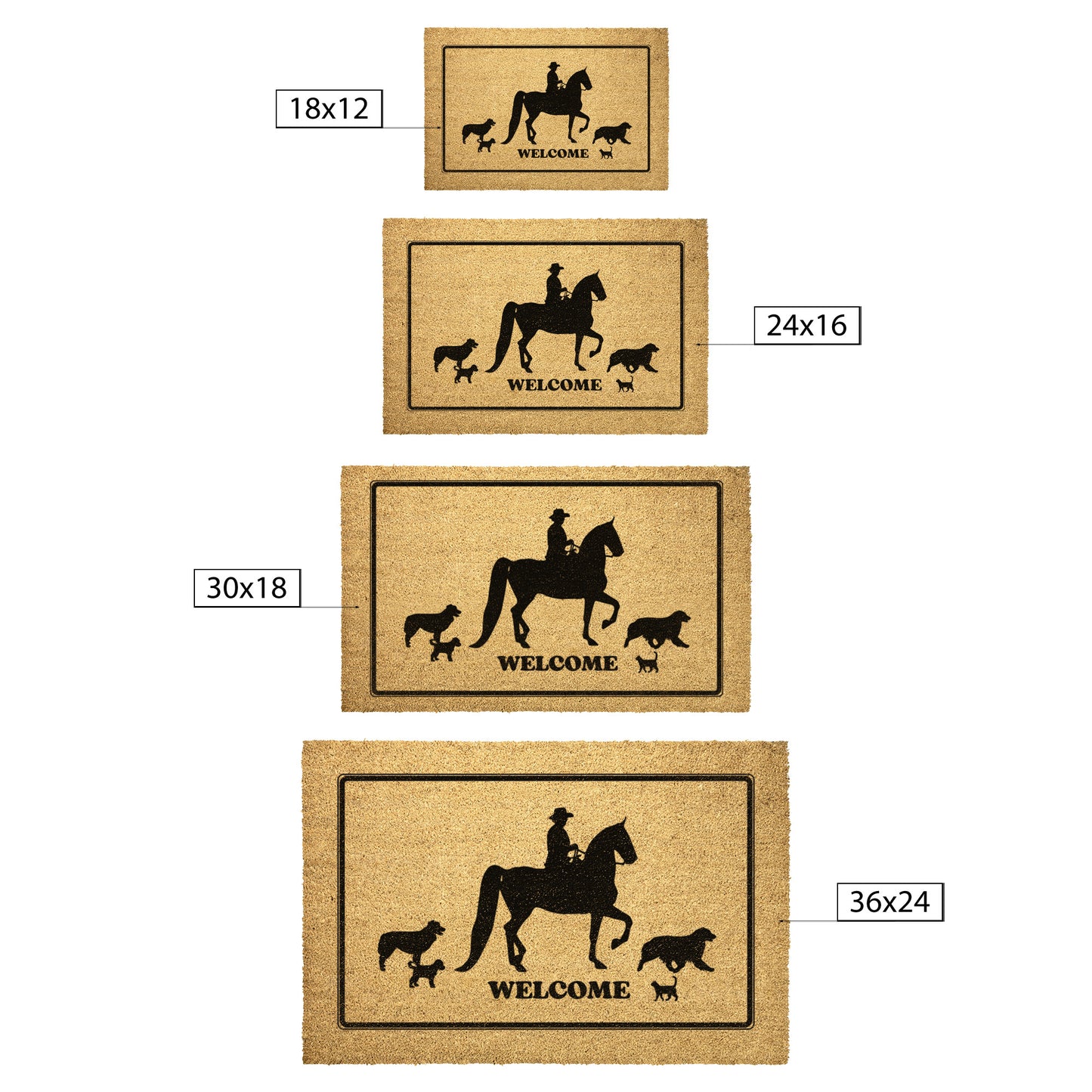 Custom Coir Door Mat - 4 Sizes to Choose From - Personalized Your Way