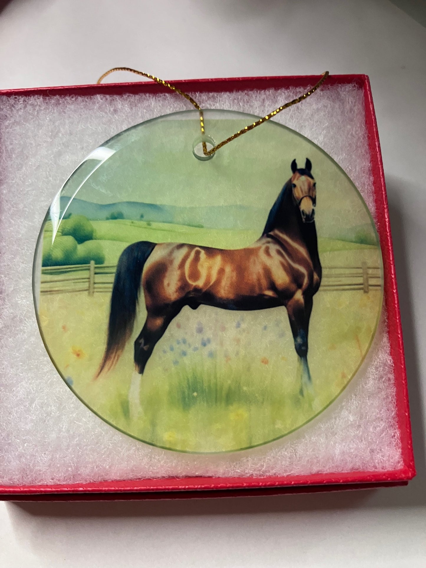 Personalized Glass Christmas Ornament – Custom Photo, Logo, or Horse Breed Silhouette – Gift Boxed