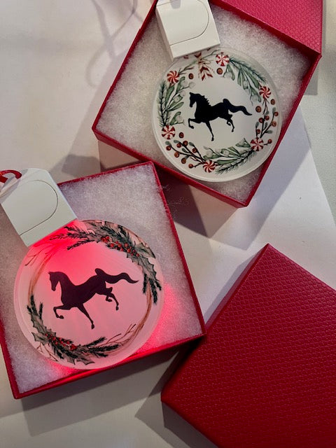 Custom LED Horse Ornament – Personalized Logo, Artwork, or Photo – Equestrian & Horse Lover Gift