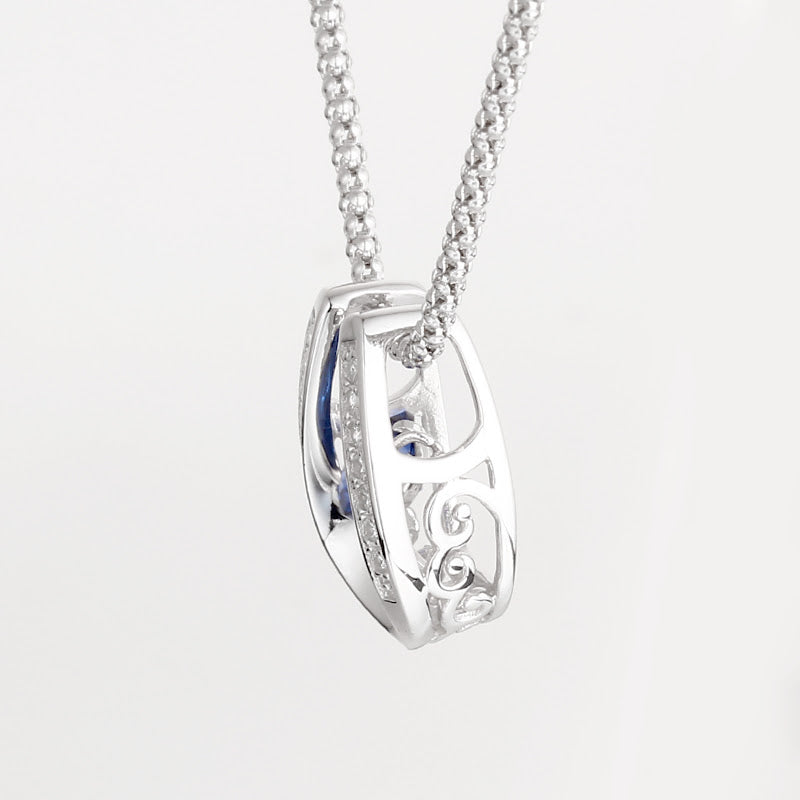DANCING STONE HORSESHOE PENDANT on STERLING SILVER CHAIN - GIFT BOXED