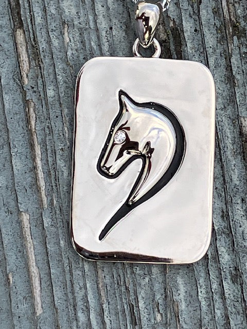 Custom Designs - 3 Different 925 Sterling Rectangle Pendants for Horse & Dog Lovers