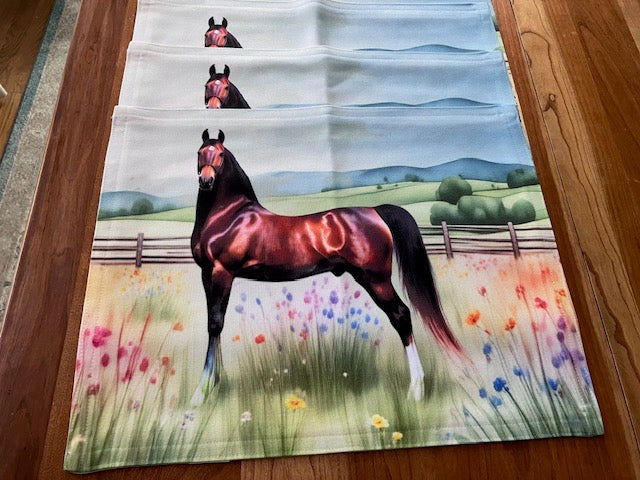 Equestrian Home Decor – Custom Horse Placemats (Set of 4) - Our Design or Yours or Photo