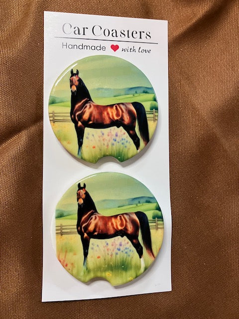 Personalized Ceramic Car Coasters – Custom Photo or Text – Unique Gift for Drivers, Horse & Pet Lovers, Friends & Family – Set of 2
