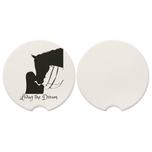 Living the Dream - Girl and Horse Set of Car Coasters