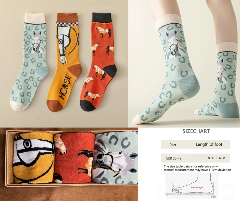 3 Pack of Horse Lover's Socks - Boxed