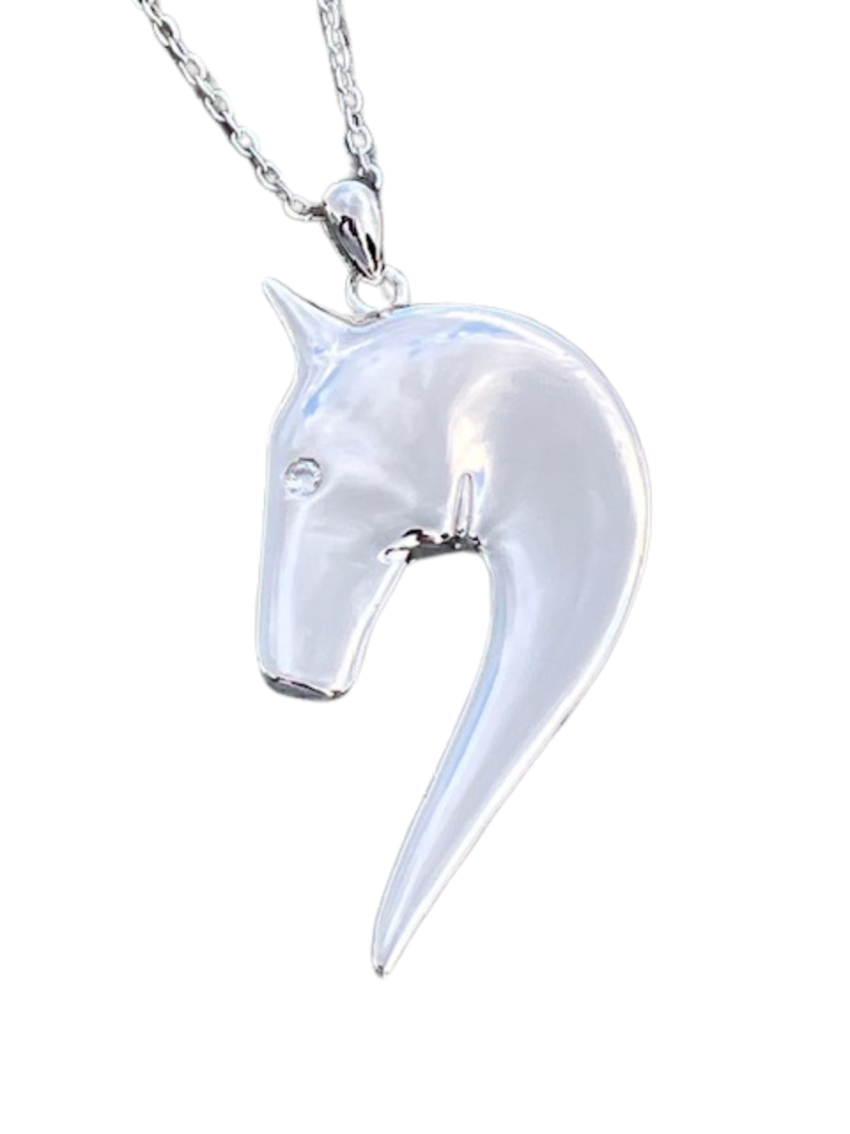 Custom Designed Sterling Silver Horse Head Pendant - Unique Gift for Horse Lovers & Equestrians