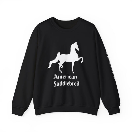 American Saddlebred Equestrian Spirit Crewneck Sweatshirt - Cozy Riding Gift, Horse Lover Apparel, Casual Layering, Perfect for Horse Shows, Gift for Horse Lover