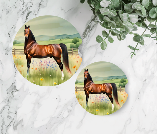 Personalized Ceramic Car Coasters – Custom Photo or Text – Unique Gift for Drivers, Horse & Pet Lovers, Friends & Family – Set of 2