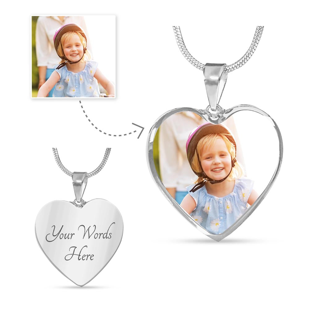 Forever in My Heart - Personalized / Photo Engraved Necklace