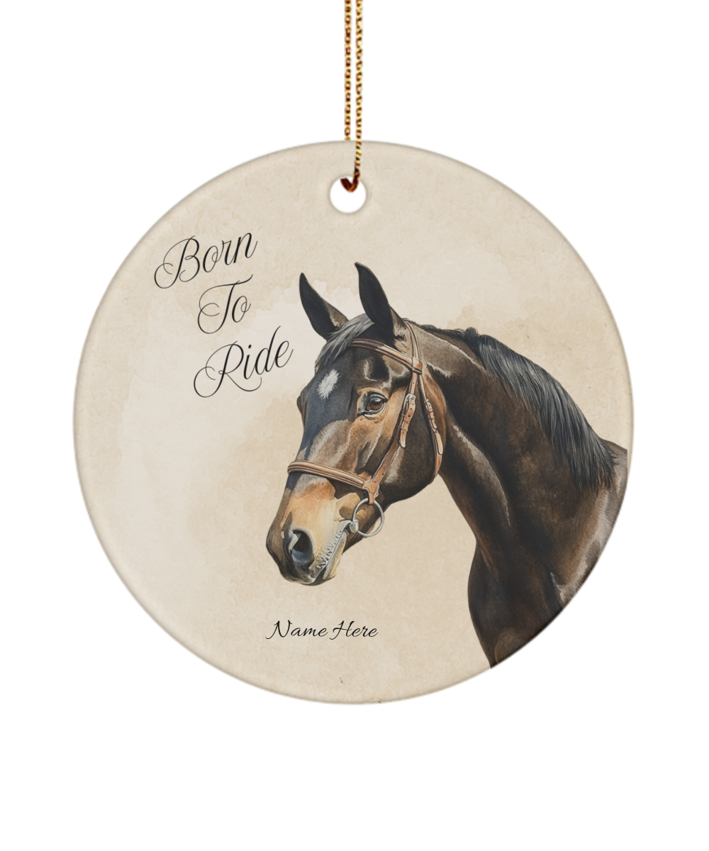 Personalized Christmas Ornament - BORN TO RIDE