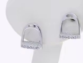 Sterling Silver Fancy English Stirrup Earrings with CZs